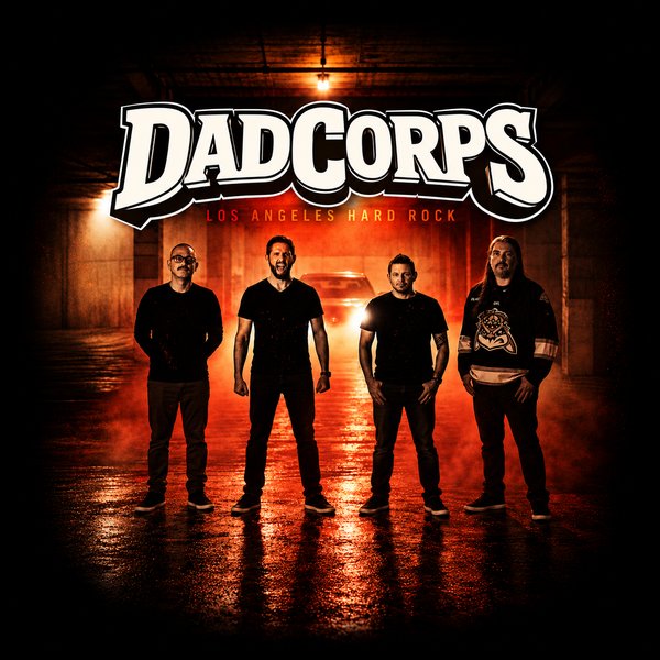 DadCorps band photo, Los Angeles hard rock